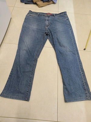 Men's denim pants XXL used, blue with minor zipper defect