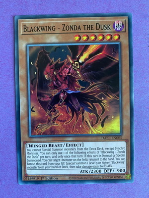 Yu-Gi-Oh Blackwing Zonda the Dusk DABL-EN005 1st Edition like new