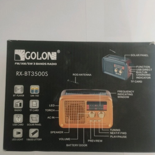 Radio USB BT new with solar panel and flashlight