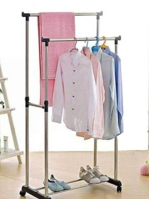 Rolling floor clothes rack new, foldable metal 72x45x160