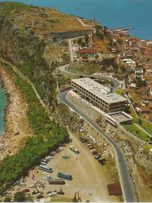 Postcard panoramic view Nafplio with Bourtzi Greece 1980s