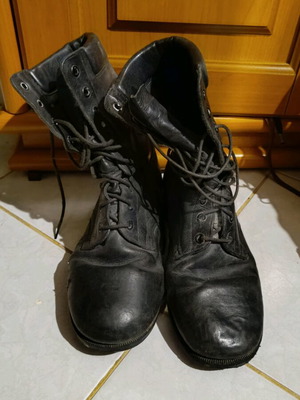 Leather army boots used, size 44, black
