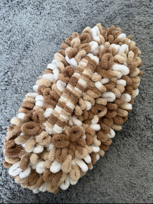 Handmade handbag like new, brown beige white