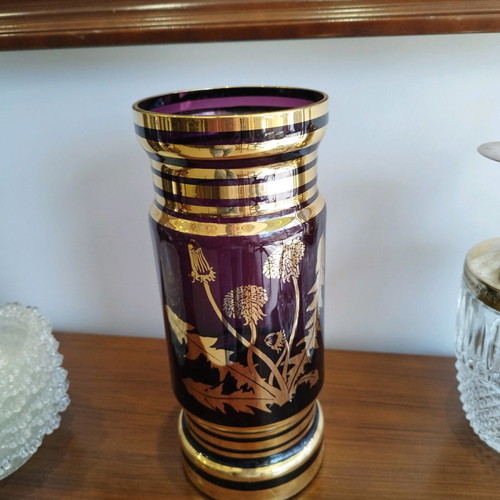 Bohemian vase used with gold decoration