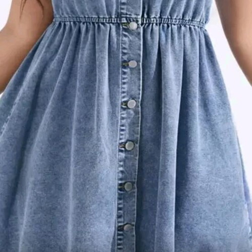 Denim dress with buttons like new, Shein, blue, XXL