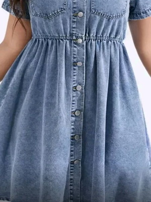 Denim dress with buttons like new, Shein, blue, XXL