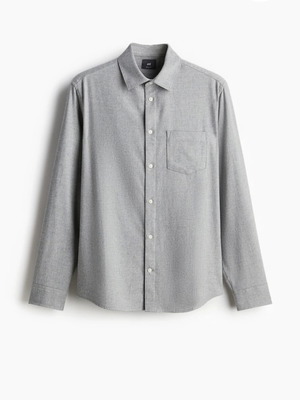 Πουκάμισο φανελένιο H&M γκρι, καινούργιο, Regular Fit μέγεθος S