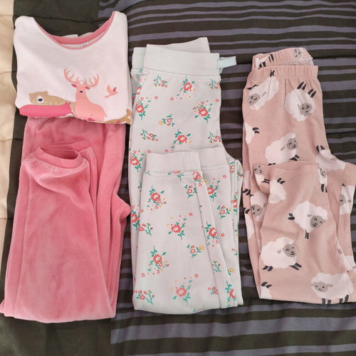 Girls' pajamas pack size 6 used, Okaidi, Lupilu, H&M multicolor