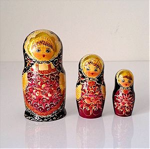 Ρώσικο Ξύλινο Διακοσμητικό "Ματριόσκα" 3τεμ. #01318