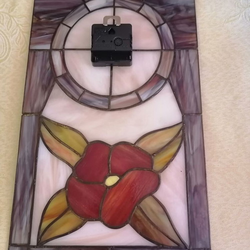 Handmade stained glass wall clock like new