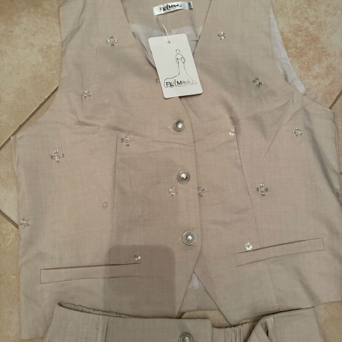 Vest and pants set new, beige, size S/M