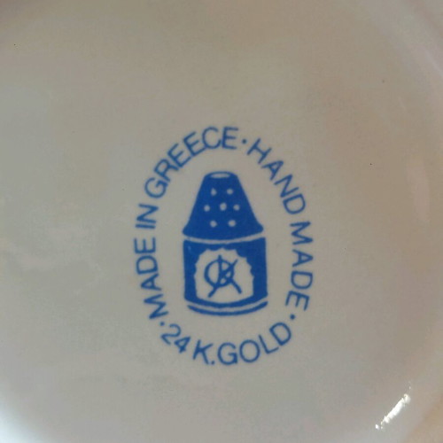 Handmade porcelain cup with 24k gold details like new