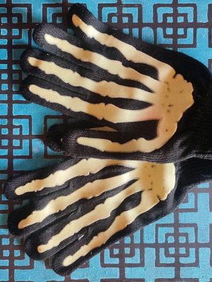 Glow in the dark gloves new, black
