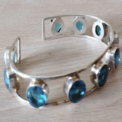 Handmade adjustable bracelet with large turquoise stones, like new