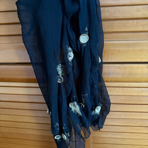 Tassos Mitropulos Handmade Long Black Scarf like new