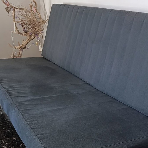 Sofa bed navy color like new, converts to super double bed 2:00x90