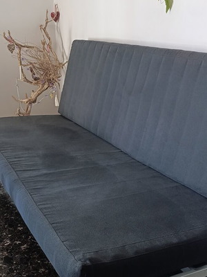 Sofa bed navy color like new, converts to super double bed 2:00x90