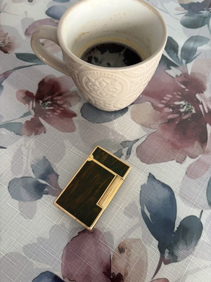 S.T. DuPont Ligne 2 lighter, vintage brown Chinese laque