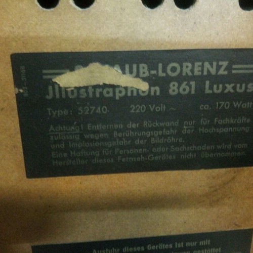 Schaub Lorenz Illustraphone 861 Luxus 52740 television used, made in 1958