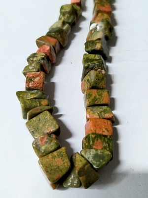 Unakite necklace on leather cord new
