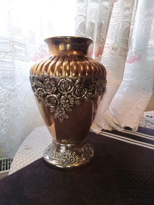 Silver-plated vases used, vintage 80s, set of 2