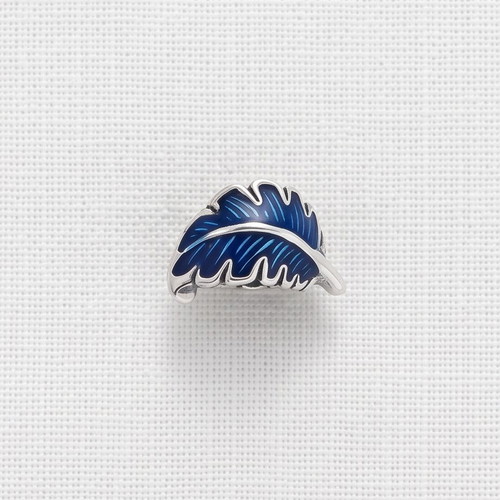 Pandora Feather Charm with Blue Enamel new