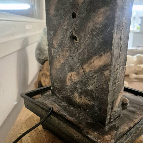 Decorative water fountain used with light