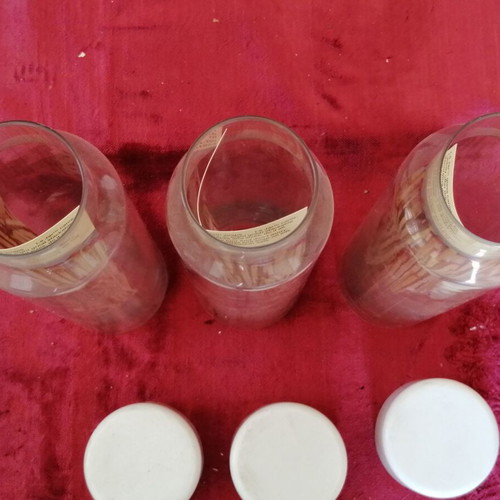 Glass Pasta Storage Jars Set of 3 New Large Size