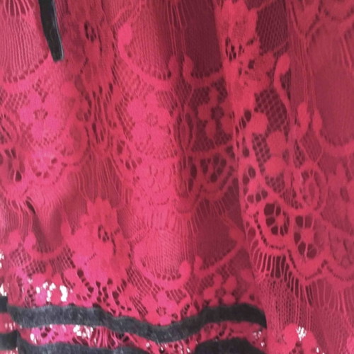 ZUIKI Cropped Lace Pants One Size Burgundy