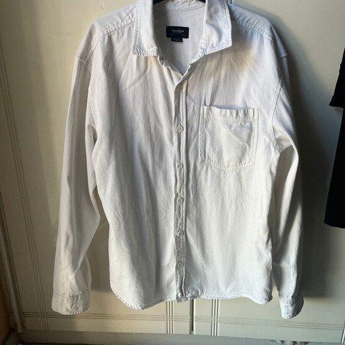 Pull & Bear White Long-Sleeve Overshirt Medium like new