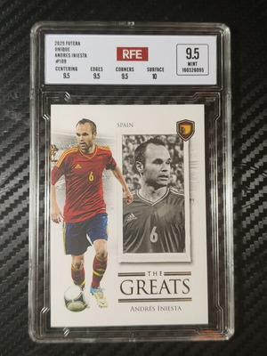 2025 Futera Unique World Football Andrés Iniesta The Greats #109 card mint
