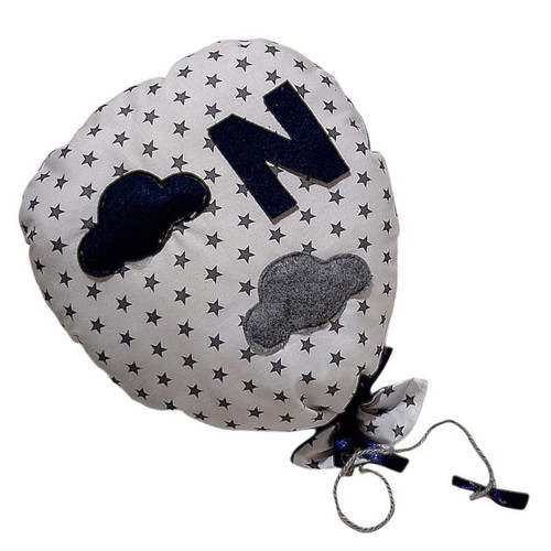Set of 2 Hanging Decorative Balloons White with Clouds and Space Theme