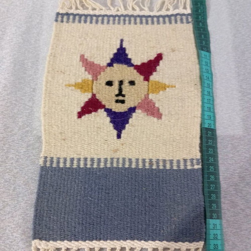 Handmade woven wall hanging new, loom woven, size 36×18