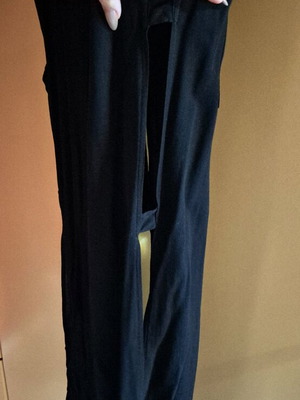 Black see-through shirt with buttons and side openings, like new, plus size