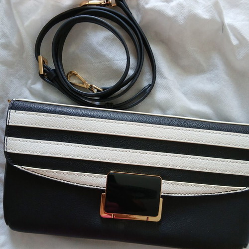 Folli Follie leather crossbody bag, black and white