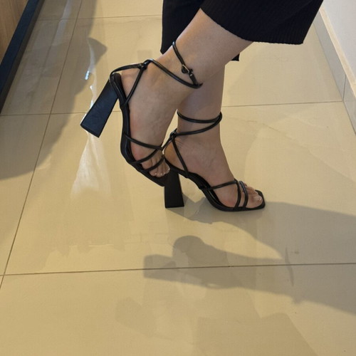 Givana women's black sandals with thick 10cm heel