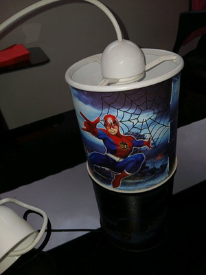 Spiderman children's lamp used with E27 warm white LED 5.5W bulb