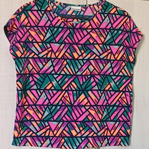 Noisy May women's short-sleeve blouse with multicolor design like new