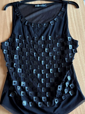 BSB black top new with transparent back, size S