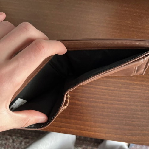 Men's wallet large leather new brown