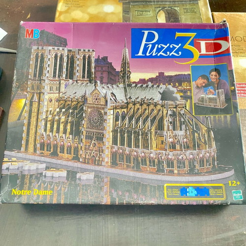 3D Puzzle Set with Eiffel Tower, Paris, and Notre Dame Models, New
