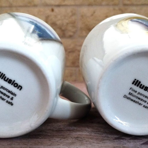 Illusion porcelain mugs set of 2, like new