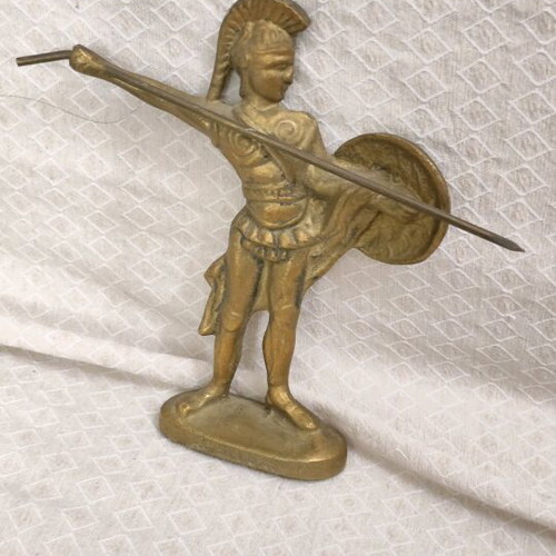 Bronze figure Achilles used with shield and spear