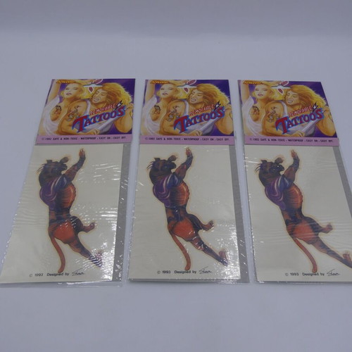 Vintage 1993 Art Lover removable tattoos sealed pack #6 new