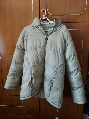 Μπουφάν μεταχειρισμένο μπεζ unisex XXL με κουκούλα