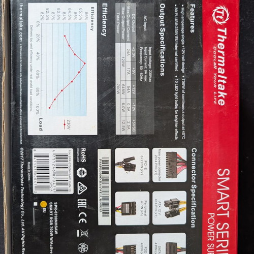 Thermaltake Smart RGB 700W Power Supply like new