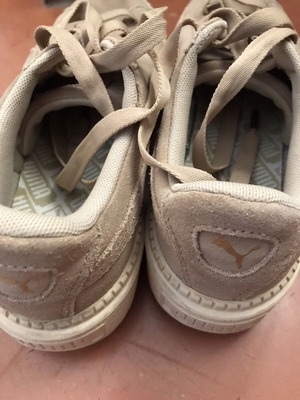 Puma Suede sneakers like new, size 38.5, beige and gold