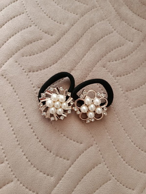 Hair ties with decorative designs new, set of two
