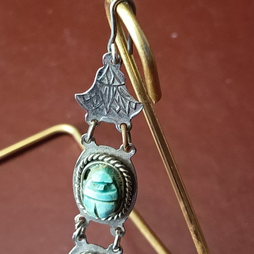 Egyptian bracelet with stones, like new, turquoise and silver