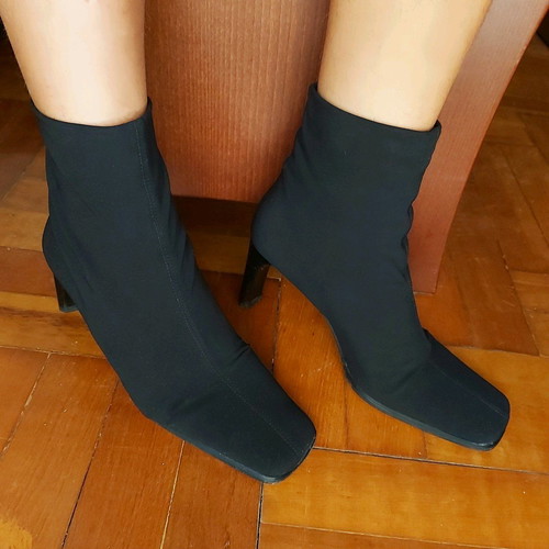 Black sock boots like new, size 38, heel 8.5 cm